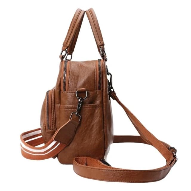 【MoonDy】包包 後背包 軟皮包包 防水後背包 小後背包 手提斜背包 手提女包大容量後背包 復古小背包 棕色包包 生日禮物