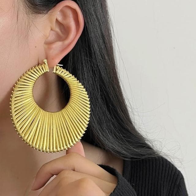 【LEESA】歐美耳環\大耳環\浮誇耳環\復古\耳環\飾品\女生耳環\圓圈耳環