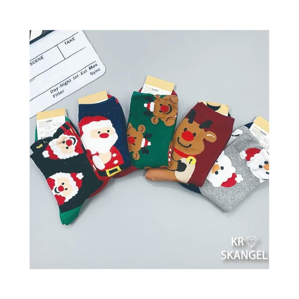 正韓國襪 聖誕襪 節慶襪 中筒襪 聖誕老人 麋鹿襪 雪人襪  植絨襪 聖誕禮物 緹花襪 台灣出貨 台灣賣家