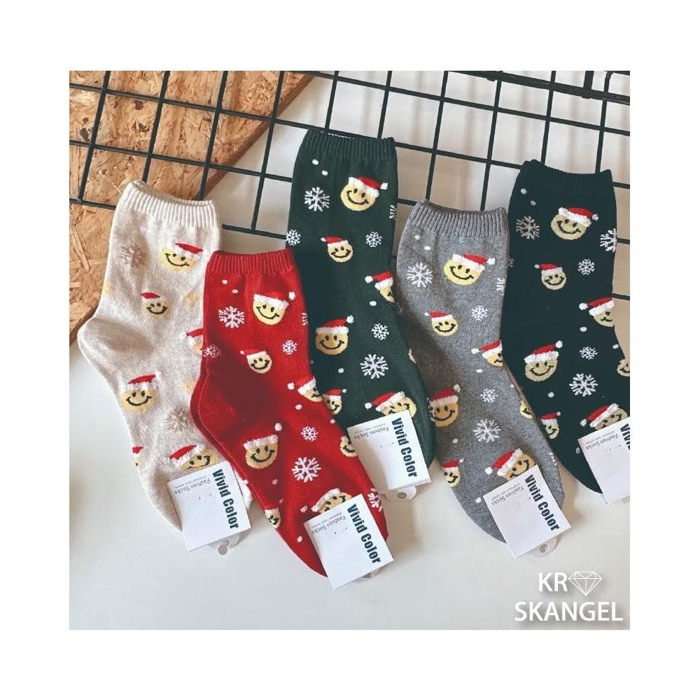 正韓國襪 聖誕襪 節慶襪 中筒襪 聖誕老人襪子 麋鹿襪 白熊襪 小精靈襪 交換禮物襪子 台灣出貨 台灣賣家