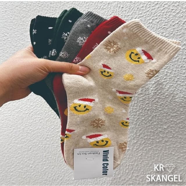 正韓國襪 聖誕襪 節慶襪 中筒襪 聖誕老人襪子 麋鹿襪 白熊襪 小精靈襪 交換禮物襪子 台灣出貨 台灣賣家