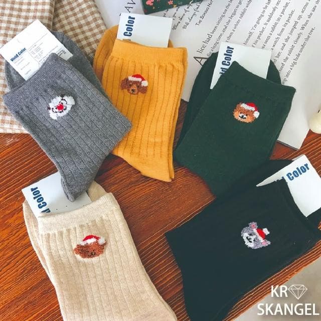 正韓國襪 聖誕襪 節慶襪 中筒襪 聖誕老人襪子 麋鹿襪 白熊襪 小精靈襪 交換禮物襪子 台灣出貨 台灣賣家