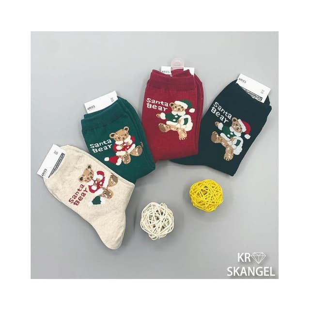 正韓國襪 聖誕襪子 節慶襪子 中筒襪 聖誕老人襪 麋鹿襪 聖誕樹襪子 交換禮物襪 熊熊襪 台灣出貨 台灣賣家