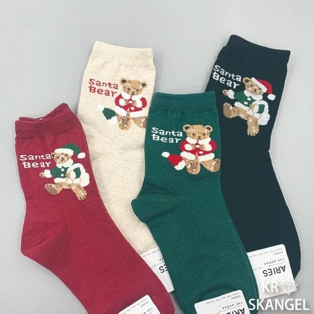 正韓國襪 聖誕襪子 節慶襪子 中筒襪 聖誕老人襪 麋鹿襪 聖誕樹襪子 交換禮物襪 熊熊襪 台灣出貨 台灣賣家