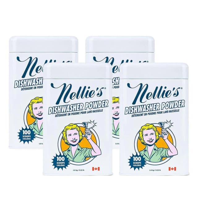 【Nellies】天然洗碗機專用洗碗粉1.6kg-4入組 (洗碗粉/碗盤清潔/餐具清潔)