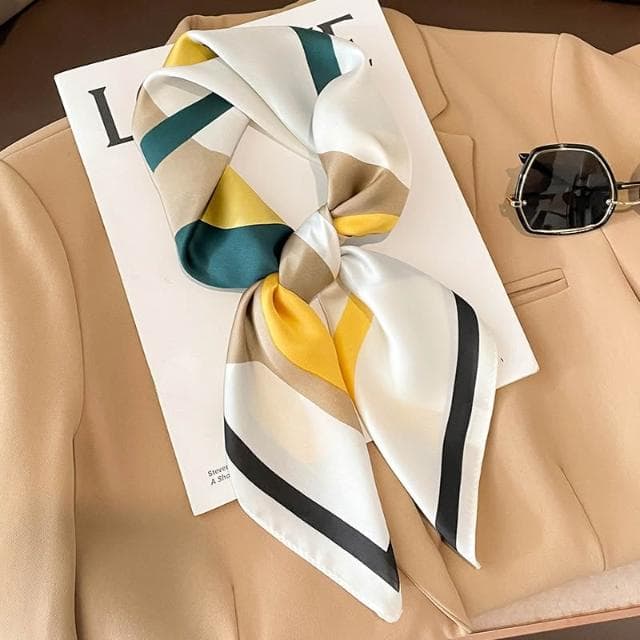 梵花 氣質小方巾女絲巾春秋冬季小領巾搭配襯衫圍巾薄款百搭
