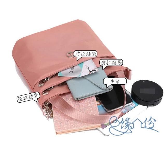 輕巧尼龍側背/手提/手腕兩用包 小方包 肩背包 淑女包 單肩包 情人節禮物【緣份小屋】