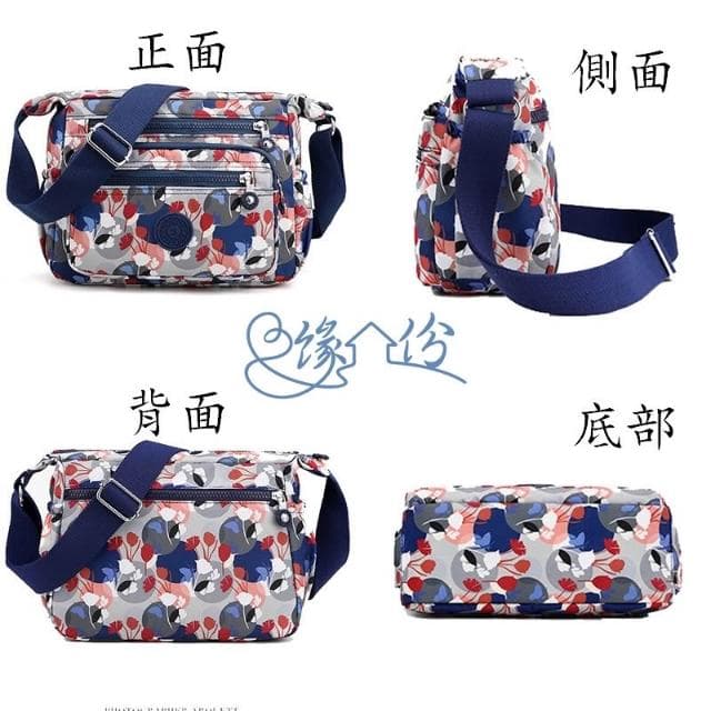 銀杏葉印花尼龍小側背包 斜背包 單肩包 情人節禮物 母親節禮物【緣份小屋】