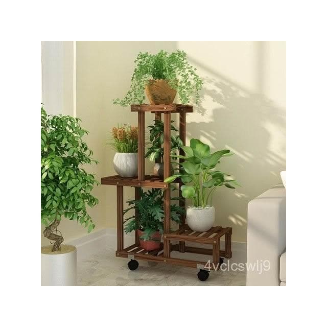帶輪可移動植物架 多層室內客廳陽臺置物架 多肉綠蘿移動花架 特價植物架 花盆架 落地式盆栽架