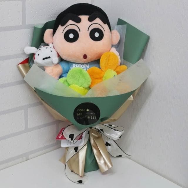 蠟筆小新花束 正版蠟筆小新 娃娃花束 求婚花束 畢業花束 情人節花束 母親節花束 生日禮物 教室節 聖誕節禮物