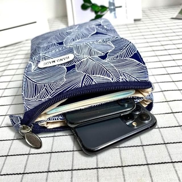 葉子帆布包 斜背包 手機袋 6.5寸 帆布包 單肩包 手機包 iPhone手機掛脖 零錢包 包包