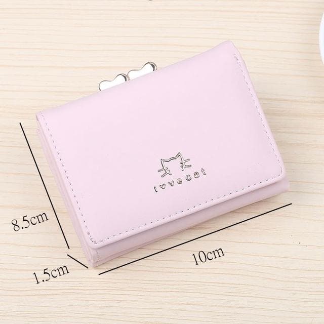 〈拜雅齊BYC〉新款女士短款錢包(簡約時尚學生皮夾 日韓可愛動物短夾 夾扣三折短夾)