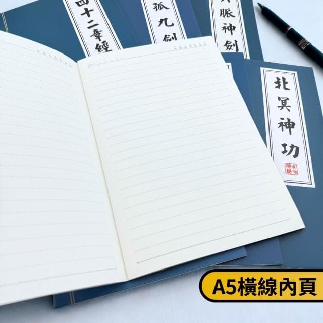 【遊樂園生活選物】武功祕笈筆記本 橫線內頁 創意筆記本 絕世神功 中國功夫 辦公用品 交換禮物 搞笑日記 筆記本