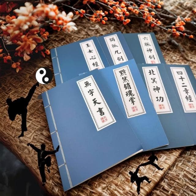 【遊樂園生活選物】武功祕笈筆記本 橫線內頁 創意筆記本 絕世神功 中國功夫 辦公用品 交換禮物 搞笑日記 筆記本