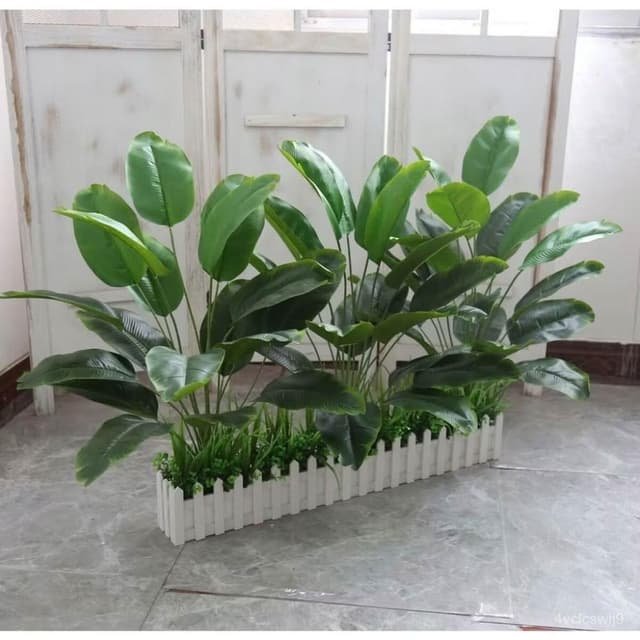 落地仿真大植物盆栽 走廊裝飾假花盆景 花柵欄 飯店裝飾 假樹塑膠