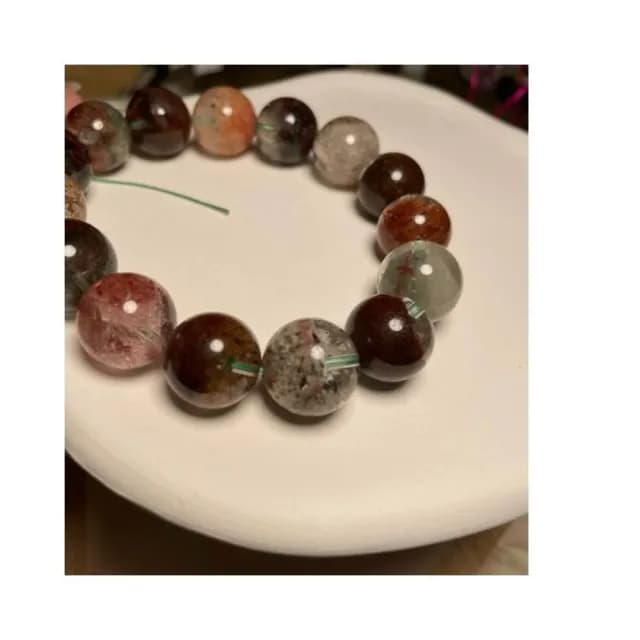 茱莉手作工作室 現貨 天然彩幽靈 水晶 手串 手鍊 彩幽靈手鏈 圓珠 現貨在台