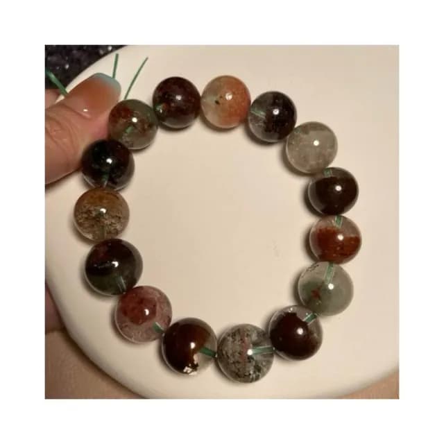 茱莉手作工作室 現貨 天然彩幽靈 水晶 手串 手鍊 彩幽靈手鏈 圓珠 現貨在台