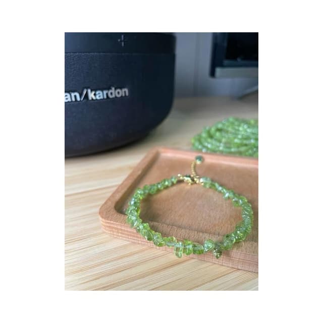  新貨到 天然橄欖石隨形手鍊 手珠 水晶手鍊