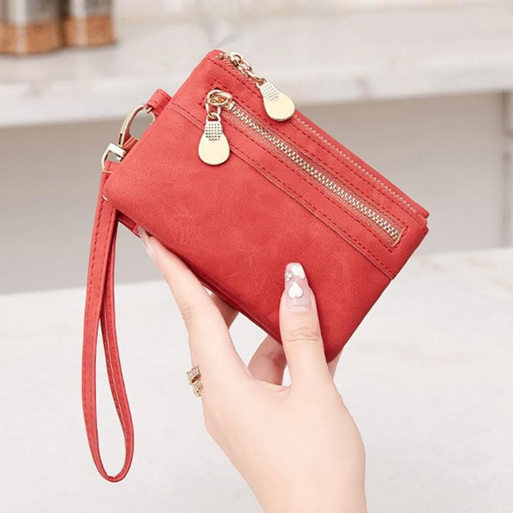 【MoonDy】錢包 女短夾 多卡位錢包 拉鍊短夾 零錢包 短款皮夾 零錢袋