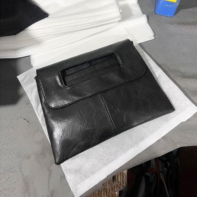 高品質斜挎公文包大容量簡約單肩斜挎手拿文件包手抓包信封包質感公事包商務手拿包編織手抓包手機腋下包男女多夾層手提包禮物包