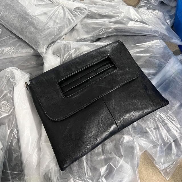 高品質斜挎公文包大容量簡約單肩斜挎手拿文件包手抓包信封包質感公事包商務手拿包編織手抓包手機腋下包男女多夾層手提包禮物包