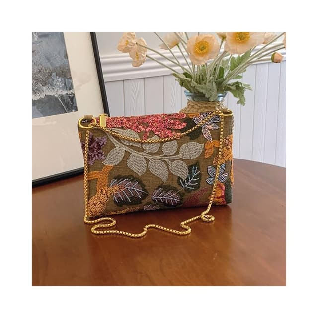 高級感亮片晚宴包新款刺繡手拿包小眾包包女士信封包質感公事包商務編織手抓包手機腋下包男女信封包多夾層大容量手提包禮物包