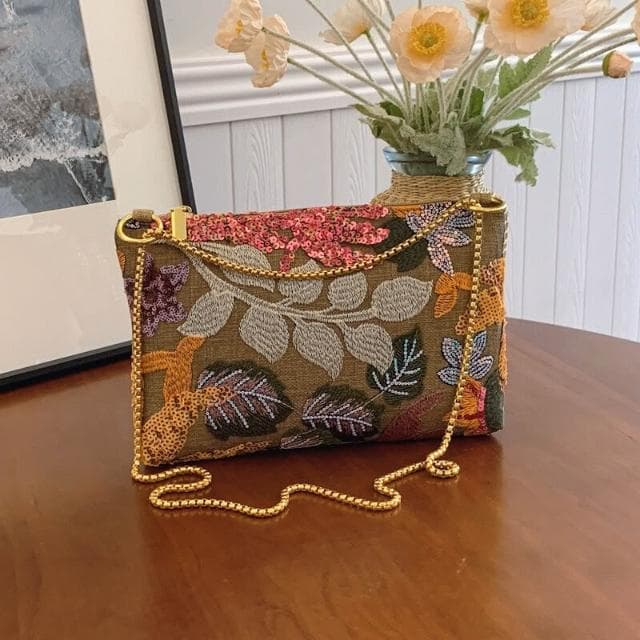 高級感亮片晚宴包新款刺繡手拿包小眾包包女士信封包質感公事包商務編織手抓包手機腋下包男女信封包多夾層大容量手提包禮物包