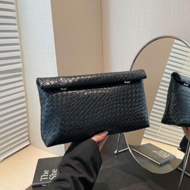 石頭紋手拿包包純色高質感休閑大容量手抓包信封包時尚質感公事包商務手拿包編織手抓包手機腋下包男女信封包多夾層手提包禮物包