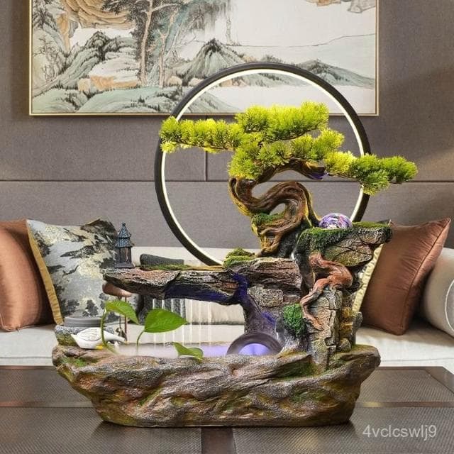 風水輪擺件 流水擺件 聚寶盆擺件 辦公室擺件 桌麵擺件 生財擺件 高山循環水擺件 招財景觀 客廳擺件 開業送禮 喬遷禮物