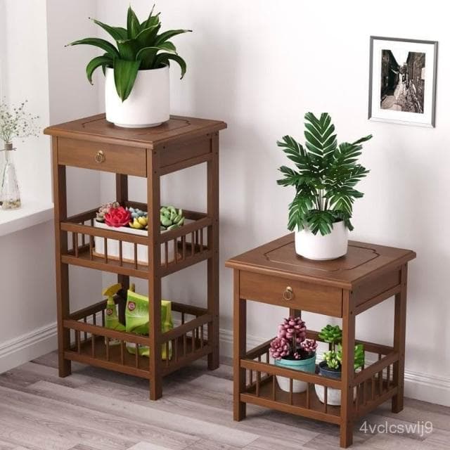 實木客廳落地式置物簡約現代多層陽臺多肉綠蘿花臺室內裝飾 花盆 花架 花架 實木花架盆栽架 多肉植物架 陽臺花架