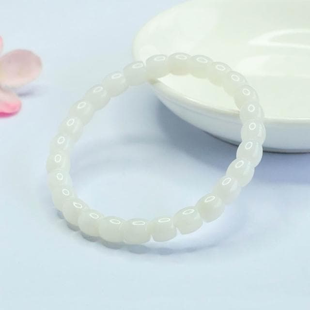 【Paiya 派亞】天然和田玉老型珠手串青海料白玉手鏈