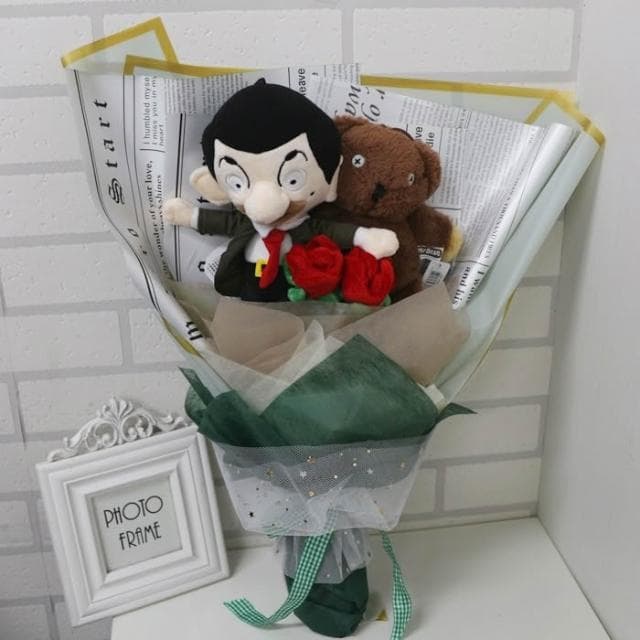 豆豆先生花束 正版豆豆先生 Buddy熊 泰迪熊 豆豆熊娃娃 娃娃花束 畢業花束 生日禮物 情人節禮物