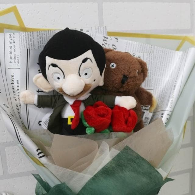 豆豆先生花束 正版豆豆先生 Buddy熊 泰迪熊 豆豆熊娃娃 娃娃花束 畢業花束 生日禮物 情人節禮物