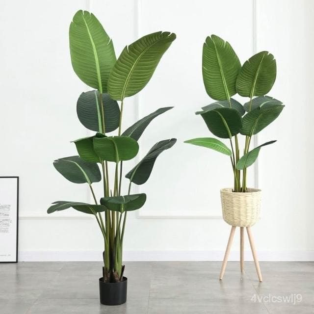 室內擺件 仿真植物 仿真龜背 龜背葉 假花 仿真盆栽 大型北歐仿真植物天堂鳥仿真花旅人蕉客廳假盆栽綠植網紅擺件樹

