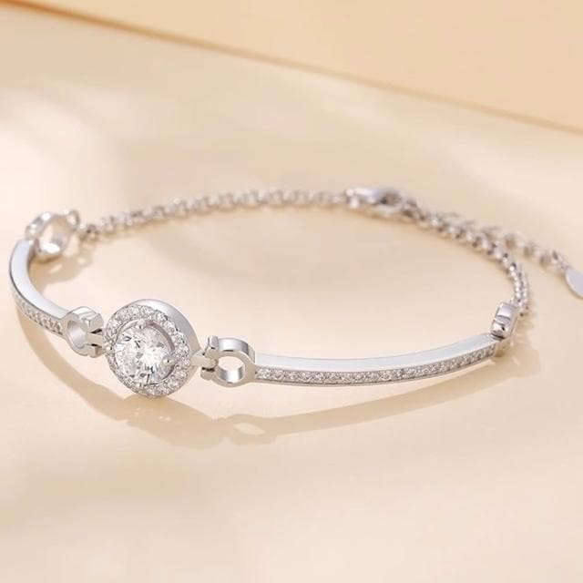 【MoonDy】手鍊 手鐲 手環 S925 鋯石手鍊 純銀手鍊 氣質手鍊 情人節禮物