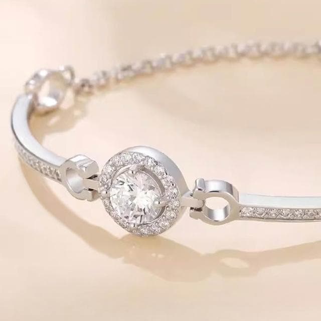 【MoonDy】手鍊 手鐲 手環 S925 鋯石手鍊 純銀手鍊 氣質手鍊 情人節禮物