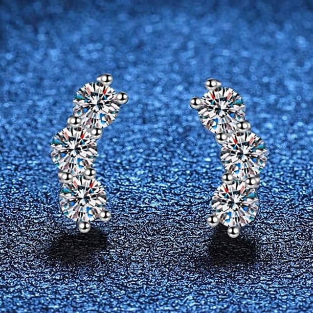 【巴黎精品】現貨+預購頂級莫桑鑽石耳環925純銀耳環女耳針銀飾情人節禮物-1.2克拉微笑簡約女飾品2色a1kv3