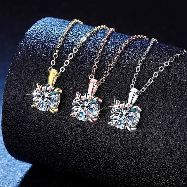 【巴黎精品】現貨+預購 頂級莫桑鑽石項鍊925純銀女項鍊項鏈鎖骨鏈情人節禮物-1克拉高級女飾品3色a1kv20