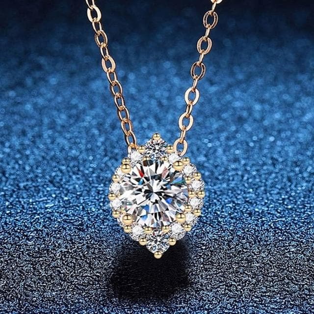 【巴黎精品】現貨+預購頂級莫桑鑽石項鍊925純銀女項鍊項鏈鎖骨鏈情人節禮物-1克拉原創橄欖球女飾品a1kv25