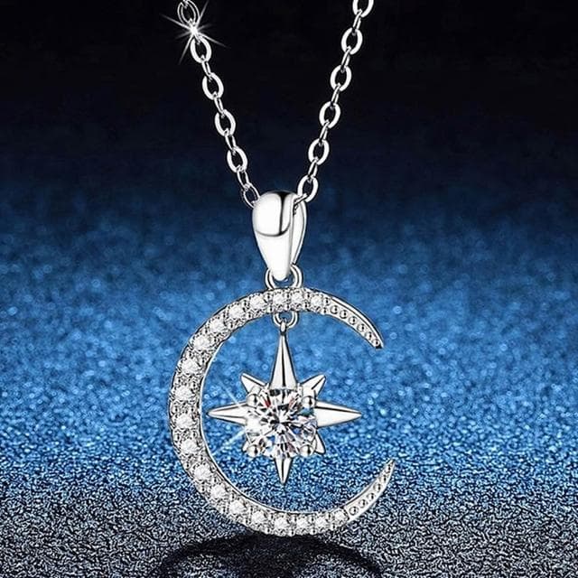 【巴黎精品】現貨+預購 頂級莫桑鑽石項鍊925純銀女項鍊項鏈鎖骨鏈情人節禮物-50分星辰輕奢女飾品a1kv30