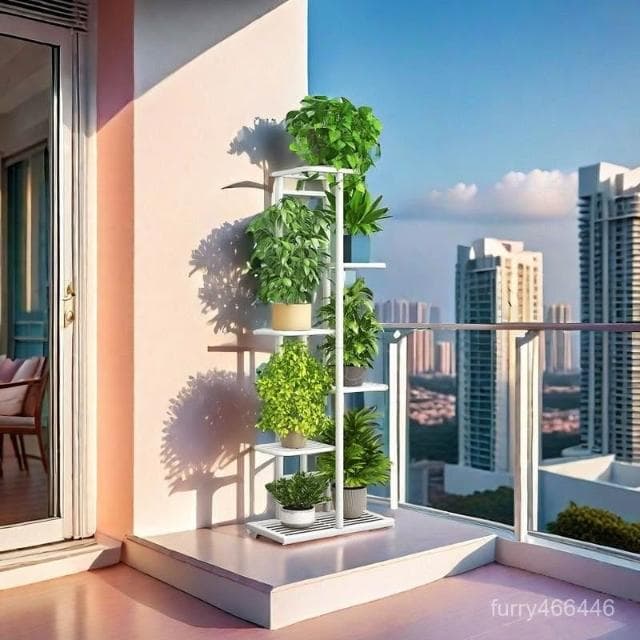 歐室內家用陽臺裝飾置物架鐵藝客廳簡約花盆多層掛架綠蘿 置物架 層架 陽台花架 植物架子 盆栽置物架 花架子