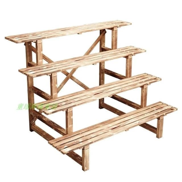 實木階梯花架 防腐戶外置物架 室內陽臺多肉綠蘿碳化多層花盆架子 盆栽架 花架陽臺落地式 園藝花架 植物架 陽臺花架