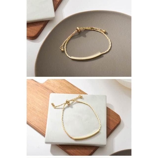 簡約金條滑扣手鍊｜韓系極簡風