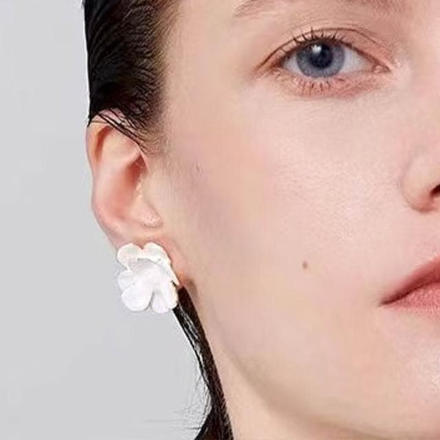 【MoonDy】耳環 耳釘 耳飾 花朵耳環 山茶花耳環 百搭飾品 送禮物