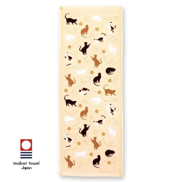 日本 撫子多織 紗布毛巾 34x90cm (貓咪;今治毛巾/口水巾/洗臉巾/彌月禮/宮本株式會社)