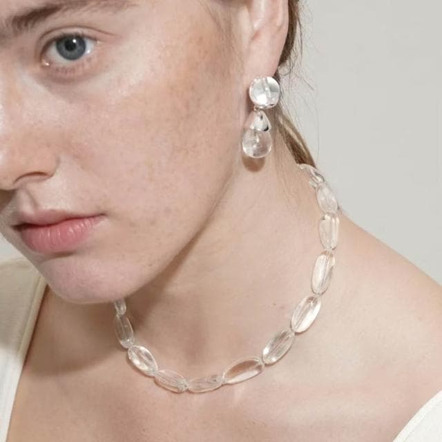 【MoonDy】項鍊 耳環 耳釘 串珠項鍊 水晶項鍊 垂墜耳環 百搭飾品