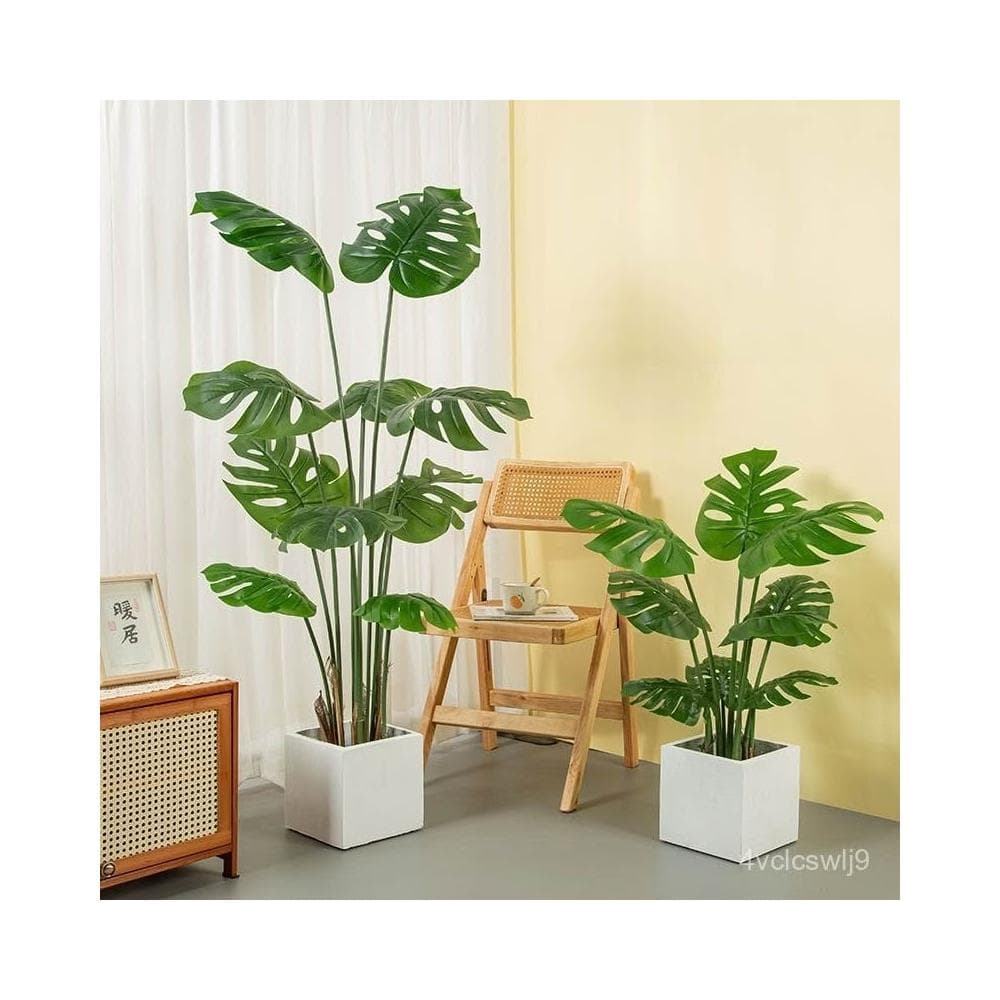 北歐風仿真綠植龜背竹盆栽擺件大型室內客廳假植物網紅落地裝飾