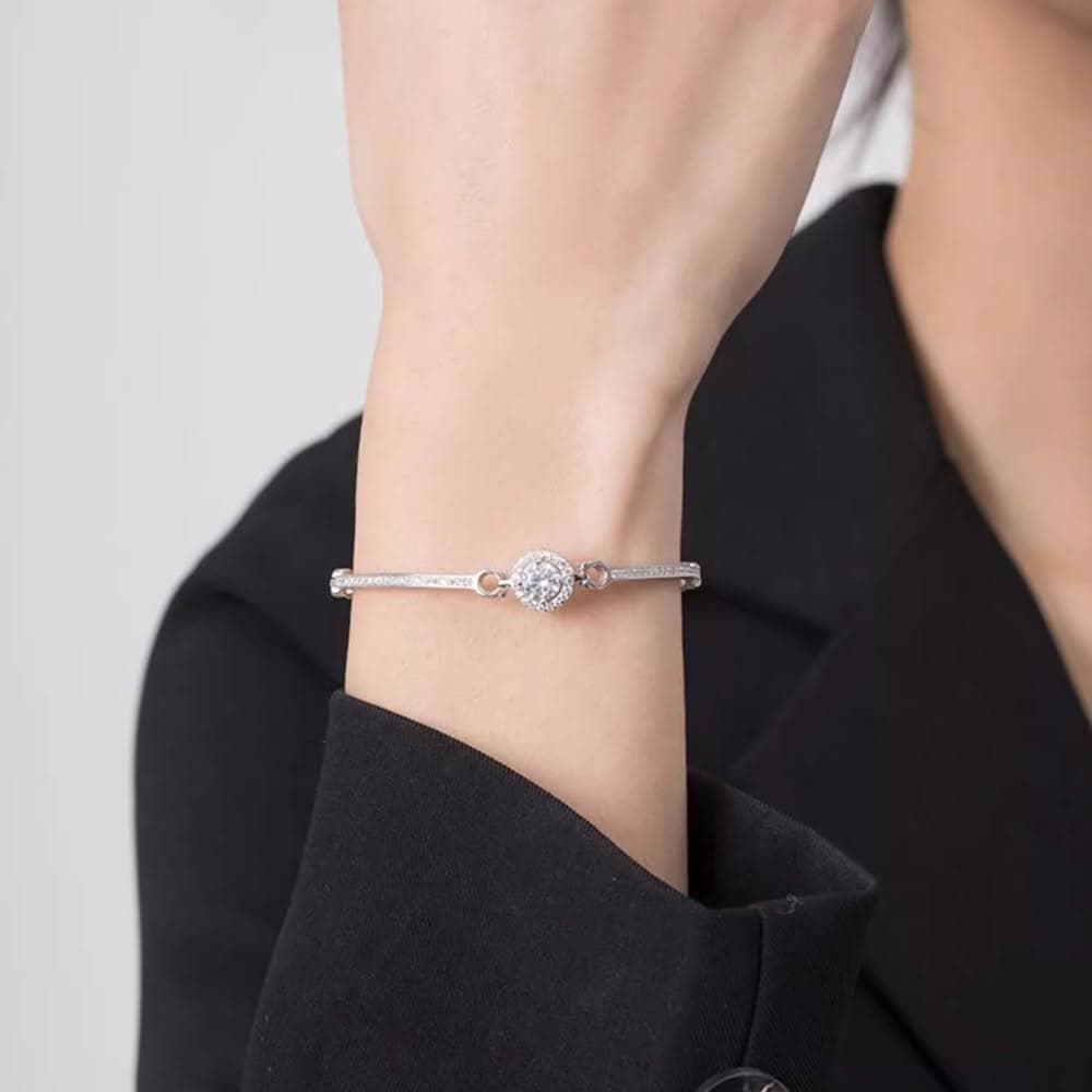 【LEESA】鋯石手鍊\女生手鍊\手鐲\手鍊\純銀手鍊\S925\情人節禮物