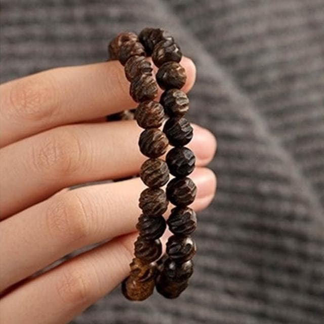 【MoonDy】綠奇楠沉香手鍊 單圈佛珠手串 8mm沉香串珠飾品 沉香手飾 復古文玩 