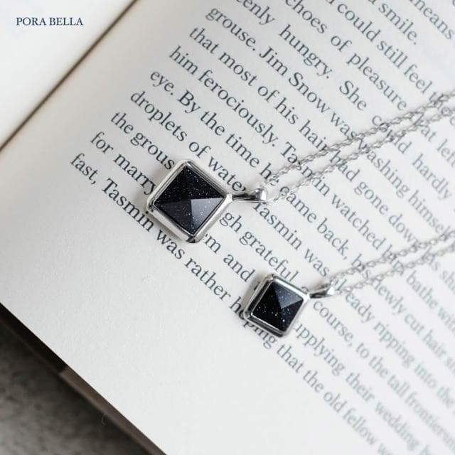 【Porabella】925純銀人造藍砂石項鍊 情侶項鍊 吊墜鎖骨鏈 輕奢小眾項鍊 情人節禮物生日禮物 Necklace